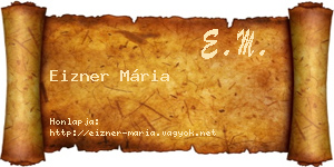 Eizner Mária névjegykártya